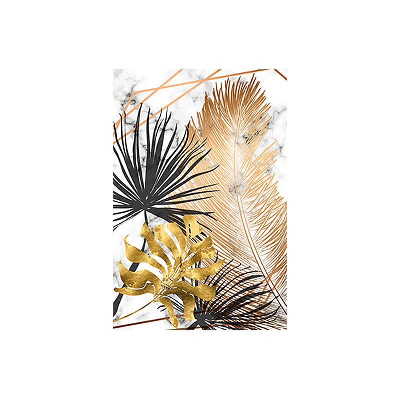 Gold Botanical Leaves Painting Textured Wall Art Decor for Bedroom, Multiple Sizes Clearhalo 'Art Gallery' 'Canvas Art' 'Contemporary Art Gallery' 'Modern' Arts' 1653920