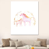 Romantic Horses Canvas Wall Art for Baby Room Animal Paintings for Home Decor in Pink Pink Clearhalo 'Art Gallery' 'Canvas Art' 'Kids' Arts' 1653925