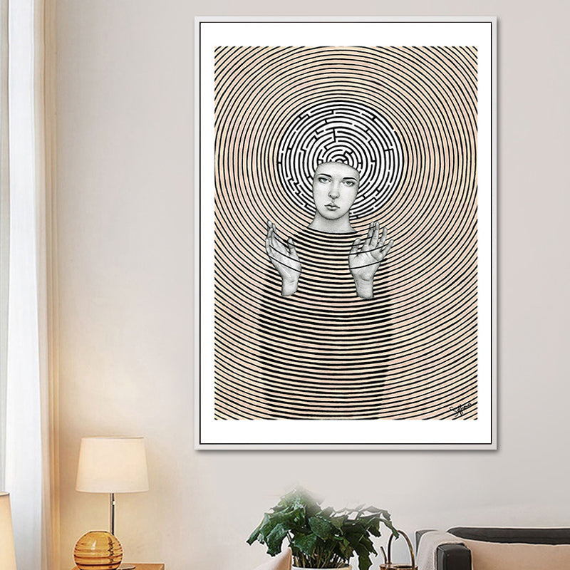 Contemporary Figure Canvas Wall Art Light-Color Textured Wall Decor for Sitting Room Brown Clearhalo 'Art Gallery' 'Canvas Art' 'Contemporary Art Gallery' 'Modern' Arts' 1653932