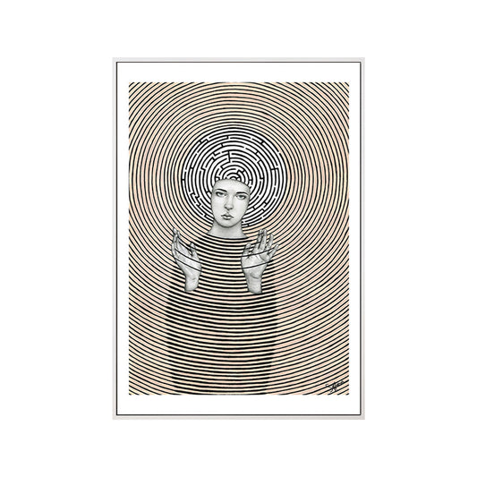 Contemporary Figure Canvas Wall Art Light-Color Textured Wall Decor for Sitting Room Clearhalo 'Art Gallery' 'Canvas Art' 'Contemporary Art Gallery' 'Modern' Arts' 1653935