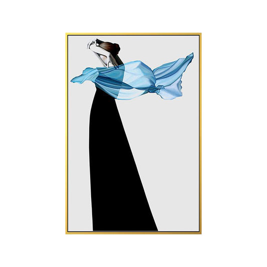Textured Woman Dancer Art Print Canvas Modernism Wall Decoration for Living Room Clearhalo 'Art Gallery' 'Canvas Art' 'Contemporary Art Gallery' 'Modern' Arts' 1653946
