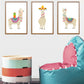 Kids Cute Alpaca Wrapped Canvas for Children Bedroom Wall Art Decor in White, Multiple Sizes White Design 2 Clearhalo 'Art Gallery' 'Canvas Art' 'Kids' Arts' 1653965
