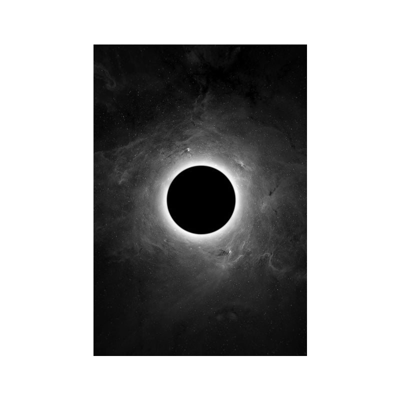 Black Spaceman and Moon Art Print Astronomy Kids Textured Wall Decor for Bedroom Clearhalo 'Art Gallery' 'Canvas Art' 'Kids' Arts' 1653987