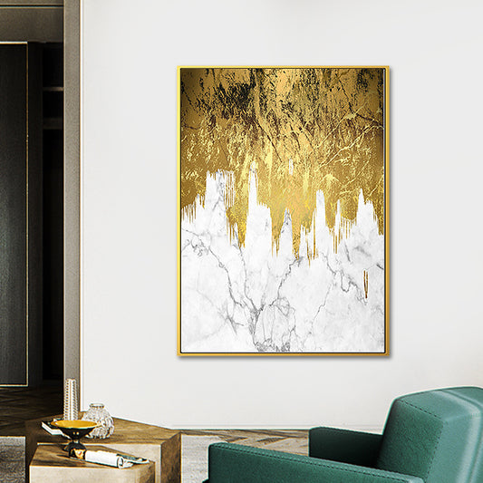 Abstract Canvas Art Glam Enchanting Marble and Foil Effect Wall Decor in Bright Color - Clearhalo - 'Arts' - 'Canvas Art' - 1653989