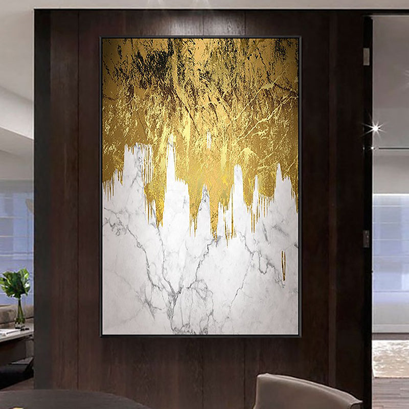 Abstract Canvas Art Glam Enchanting Marble and Foil Effect Wall Decor in Bright Color - Clearhalo - 'Arts' - 'Canvas Art' - 1653990