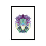 Modernist Lion Head Canvas Wall Art Purple Animal Paintings, Multiple Size Options Clearhalo 'Art Gallery' 'Canvas Art' 'Kids' Arts' 1654002