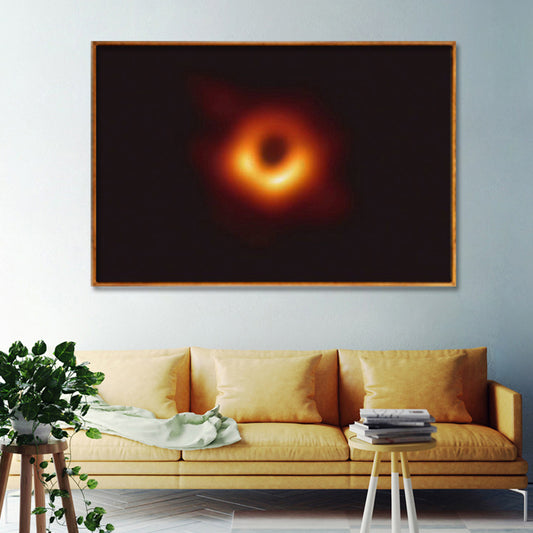 Universe Black Hole Wall Decor Childrens Art Textured Living Room Canvas Print in Yellow Yellow Clearhalo 'Art Gallery' 'Canvas Art' 'Kids' Arts' 1654006