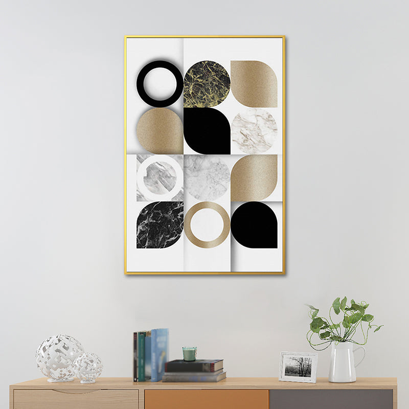Leaf Shapes Marble Canvas Print Nordic Style Textured Wall Art for Living Room - Clearhalo - 'Arts' - 'Canvas Art' - 1654025