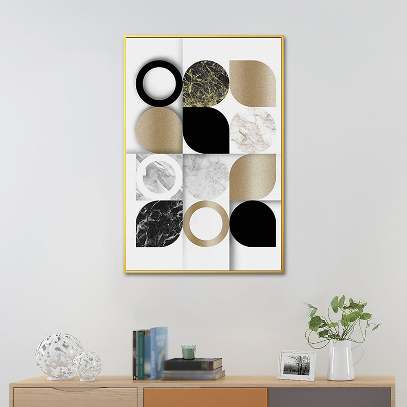 Leaf Shapes Marble Canvas Print Nordic Style Textured Wall Art for Living Room Clearhalo 'Arts' 'Canvas Art' 1654025