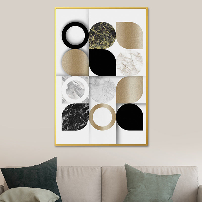 Leaf Shapes Marble Canvas Print Nordic Style Textured Wall Art for Living Room Clearhalo 'Arts' 'Canvas Art' 1654026