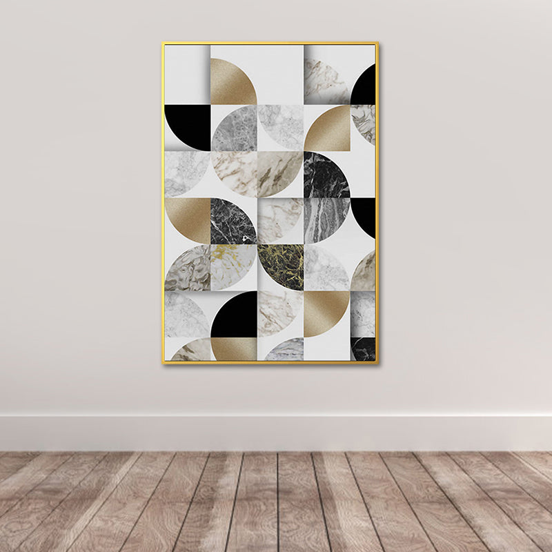 Leaf Shapes Marble Canvas Print Nordic Style Textured Wall Art for Living Room - Clearhalo - 'Arts' - 'Canvas Art' - 1654032