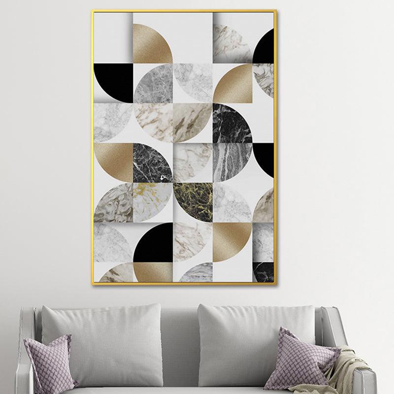 Leaf Shapes Marble Canvas Print Nordic Style Textured Wall Art for Living Room - Clearhalo - 'Arts' - 'Canvas Art' - 1654033