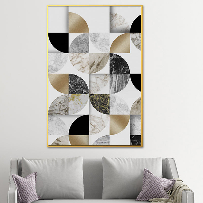 Leaf Shapes Marble Canvas Print Nordic Style Textured Wall Art for Living Room Clearhalo 'Arts' 'Canvas Art' 1654033