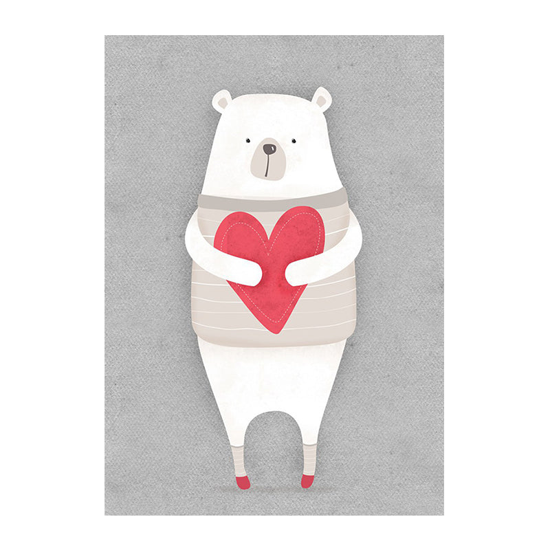 Bear Canvas Prints Light Color Cartoon Wall Art Decor for Nursery, Multiple Size Available Clearhalo 'Art Gallery' 'Canvas Art' 'Kids' Arts' 1654038