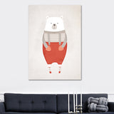 Bear Canvas Prints Light Color Cartoon Wall Art Decor for Nursery, Multiple Size Available Clearhalo 'Art Gallery' 'Canvas Art' 'Kids' Arts' 1654047