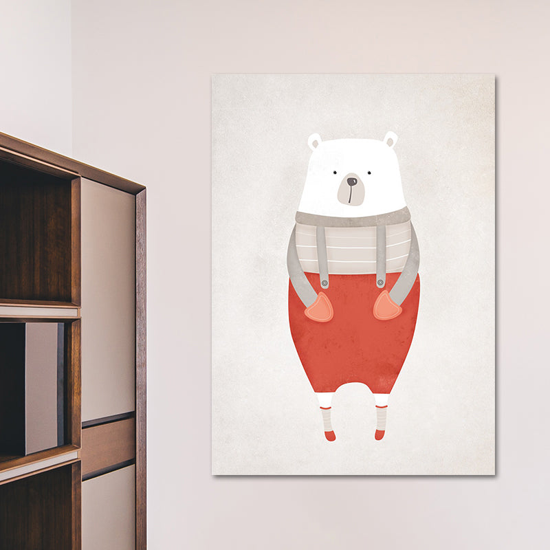 Bear Canvas Prints Light Color Cartoon Wall Art Decor for Nursery, Multiple Size Available Clearhalo 'Art Gallery' 'Canvas Art' 'Kids' Arts' 1654048
