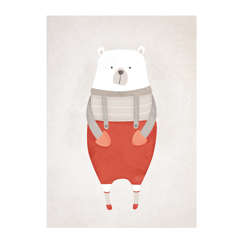 Bear Canvas Prints Light Color Cartoon Wall Art Decor for Nursery, Multiple Size Available Clearhalo 'Art Gallery' 'Canvas Art' 'Kids' Arts' 1654049