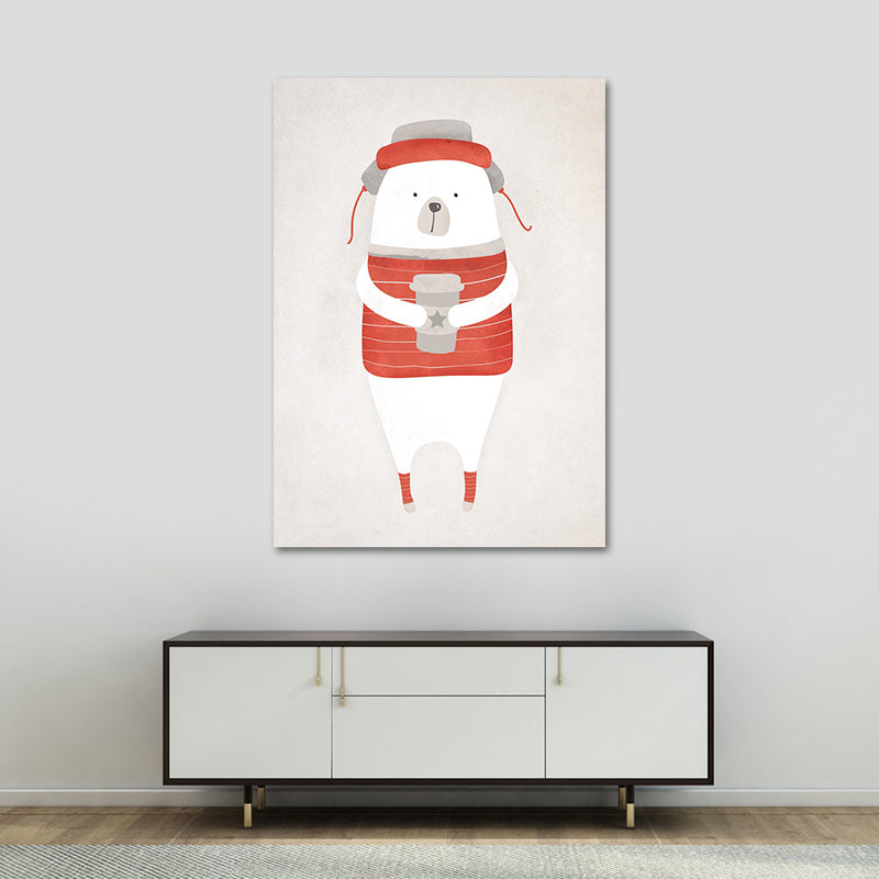 Bear Canvas Prints Light Color Cartoon Wall Art Decor for Nursery, Multiple Size Available Clearhalo 'Art Gallery' 'Canvas Art' 'Kids' Arts' 1654052