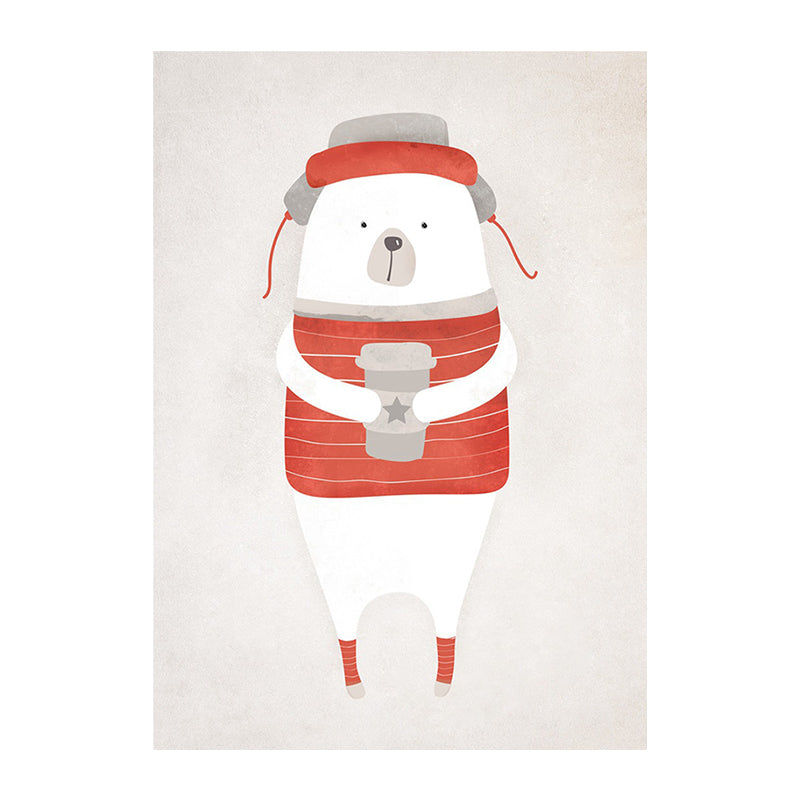 Bear Canvas Prints Light Color Cartoon Wall Art Decor for Nursery, Multiple Size Available Clearhalo 'Art Gallery' 'Canvas Art' 'Kids' Arts' 1654053