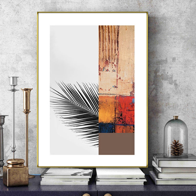 Multicolored Abstract Canvas Leaf Print Tropical Textured Wall Art for Home Clearhalo 'Art Gallery' 'Canvas Art' 'Coastal Art Gallery' 'Tropical' Arts' 1654071