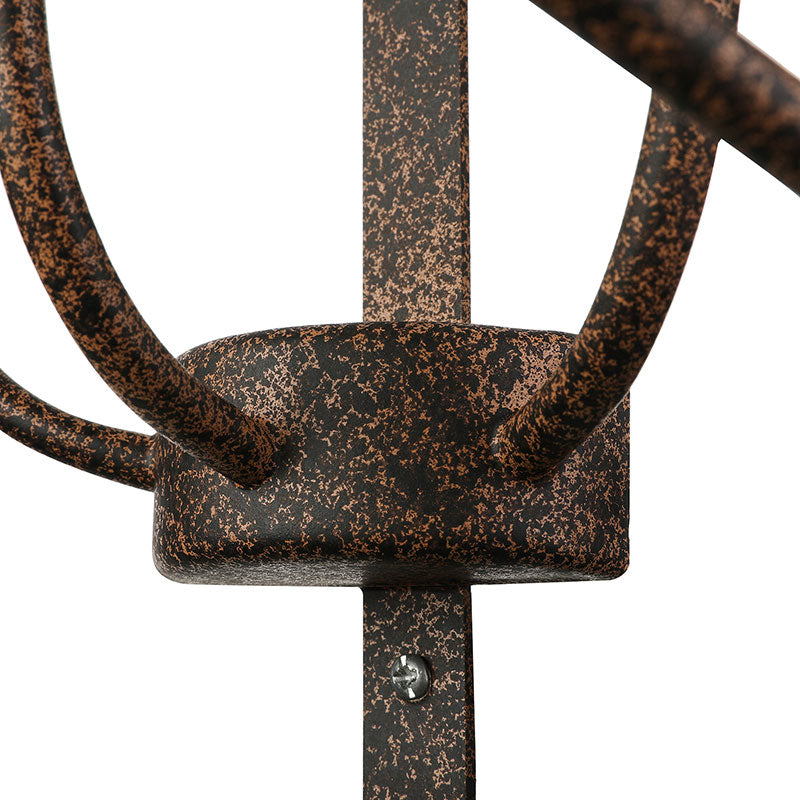 Semi Circle Metallic Sconce Lamp with Wire Frame Rustic 3 Lights Restaurant Wall Sconce Lighting in Rust/Black Clearhalo 'Art deco wall lights' 'Cast Iron' 'Glass' 'Industrial wall lights' 'Industrial' 'Middle century wall lights' 'Modern' 'Rustic wall lights' 'Tiffany' 'Traditional wall lights' 'Wall Lamps & Sconces' 'Wall Lights' Lighting' 165417