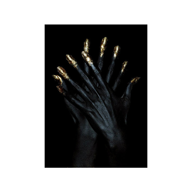 Gold Glam Canvas Wall Art Photographs Woman Face Paints Wall Decor for Living Room Clearhalo 'Arts' 'Canvas Art' 1654194