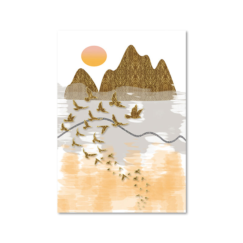 Asian Mountain Landscape Canvas Art Purple Textured Wall Decor for House Interior Clearhalo 'Arts' 'Canvas Art' 1654212