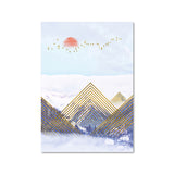 Asian Mountain Landscape Canvas Art Purple Textured Wall Decor for House Interior Clearhalo 'Arts' 'Canvas Art' 1654216