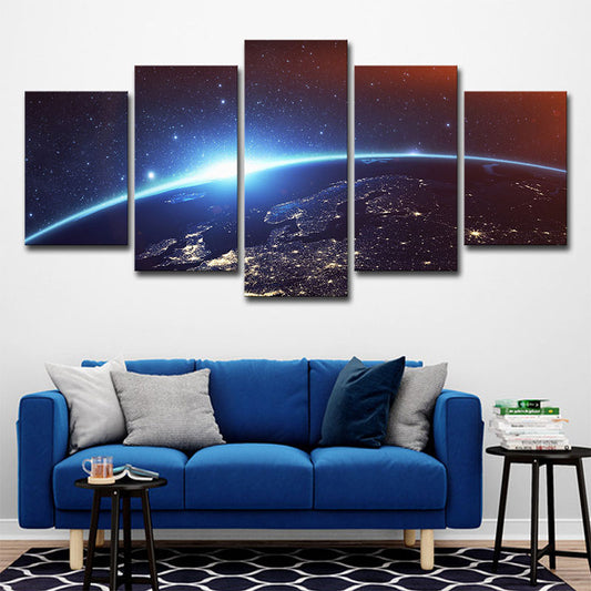 Outer Space Wall Decor in Blue Children's Art Painting for Playroom, Multiple Sizes Blue Clearhalo 'Art Gallery' 'Canvas Art' 'Kids' Arts' 1654299