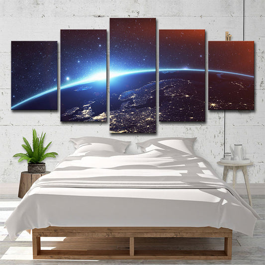 Outer Space Wall Decor in Blue Children's Art Painting for Playroom, Multiple Sizes Clearhalo 'Art Gallery' 'Canvas Art' 'Kids' Arts' 1654301