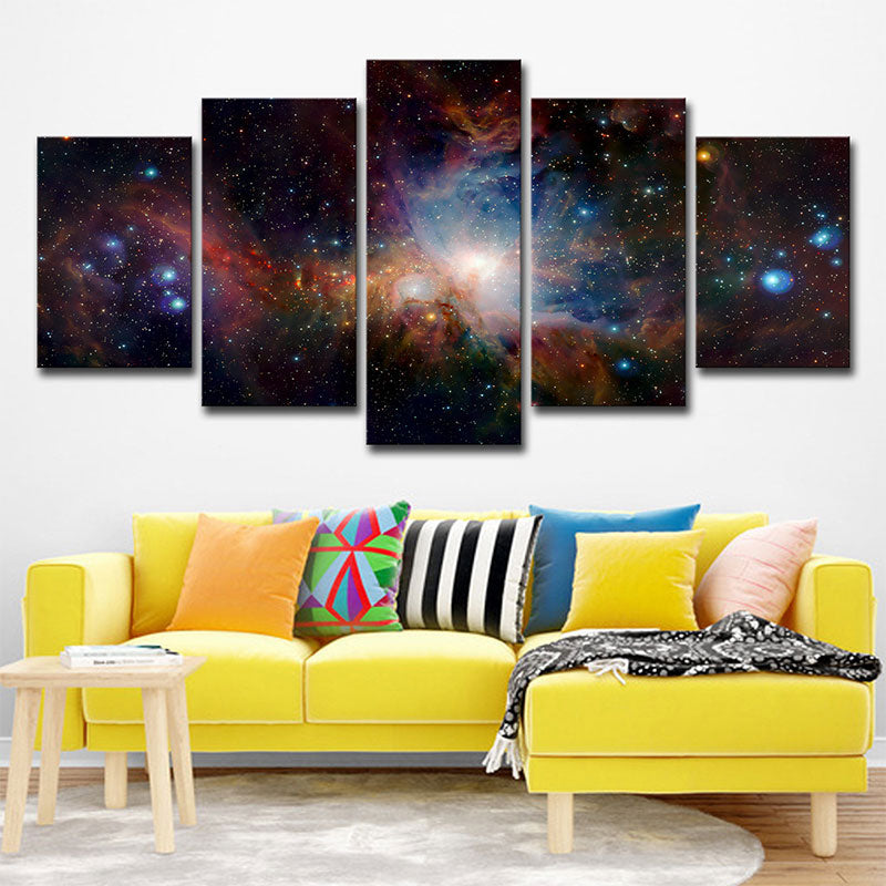Children's Art Constellation View Canvas in Dark Textured Wall Art Decor for Bedroom Clearhalo 'Art Gallery' 'Canvas Art' 'Kids' Arts' 1654307