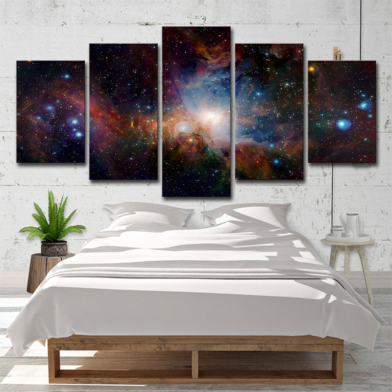 Children's Art Constellation View Canvas in Dark Textured Wall Art Decor for Bedroom Clearhalo 'Art Gallery' 'Canvas Art' 'Kids' Arts' 1654308