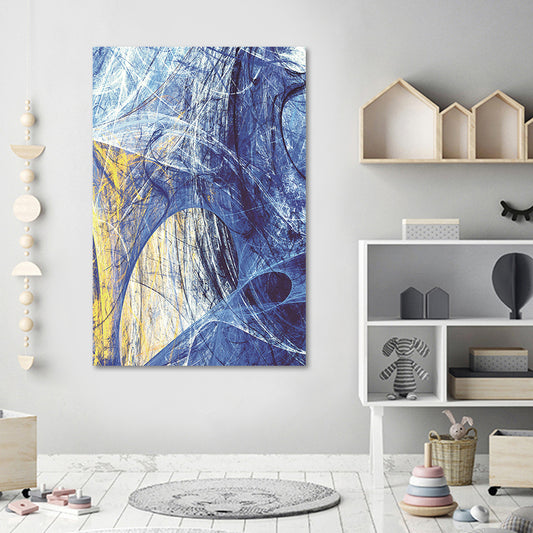 Modern Style Canvas Blue Abstract Pattern Wall Art Decor, Multiple Sizes Options Clearhalo 'Art Gallery' 'Canvas Art' 'Contemporary Art Gallery' 'Modern' Arts' 1654335