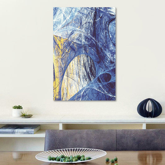 Modern Style Canvas Blue Abstract Pattern Wall Art Decor, Multiple Sizes Options Clearhalo 'Art Gallery' 'Canvas Art' 'Contemporary Art Gallery' 'Modern' Arts' 1654336