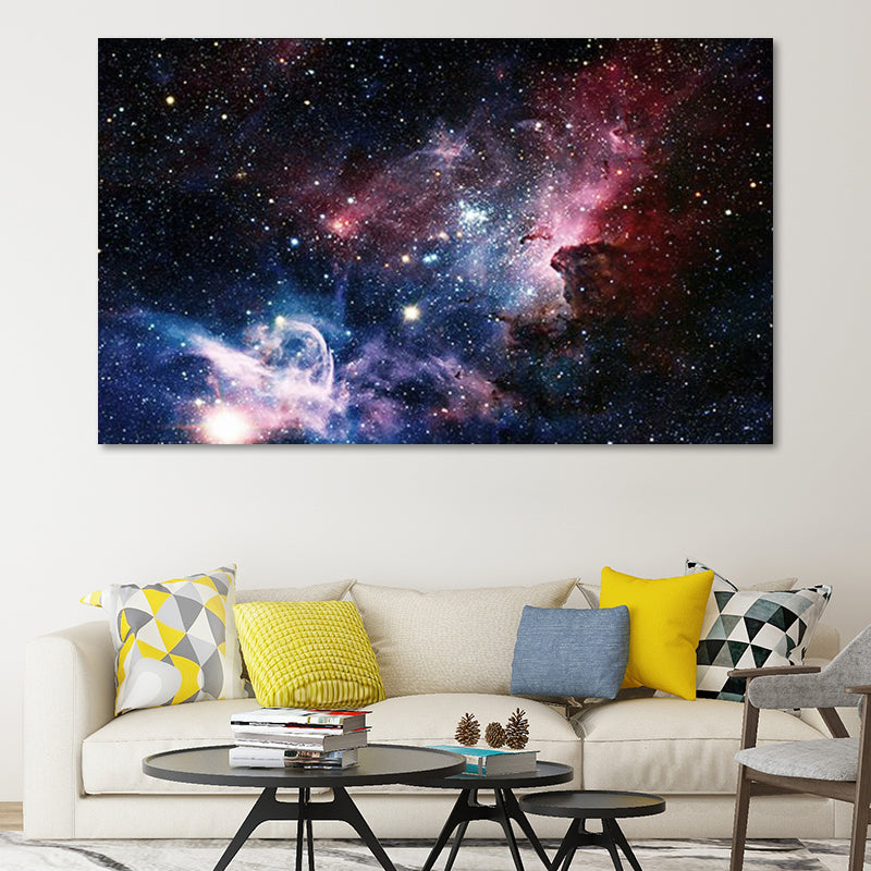 Mysterious Starry Night Asterism Canvas for Guest Room Outer Space Wall Art Print Clearhalo 'Art Gallery' 'Canvas Art' 'Kids' Arts' 1654398