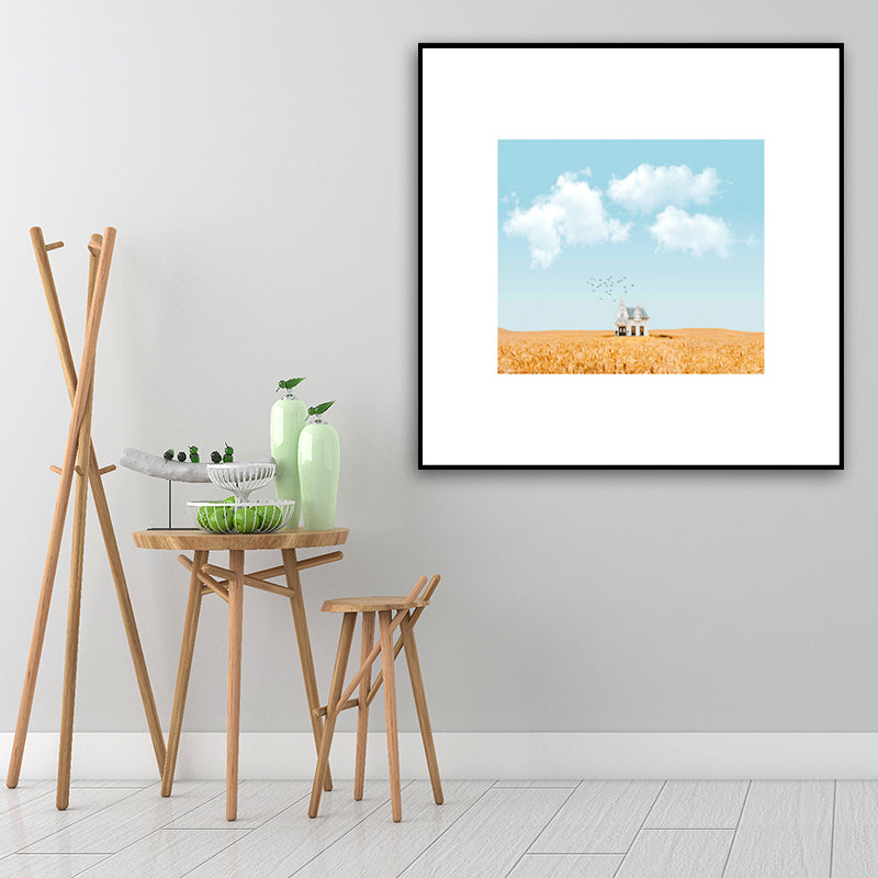 Canvas Textured Wall Decor Scandinavian Illustration Scenery Art Print in Soft Color Clearhalo 'Arts' 'Canvas Art' 1654429