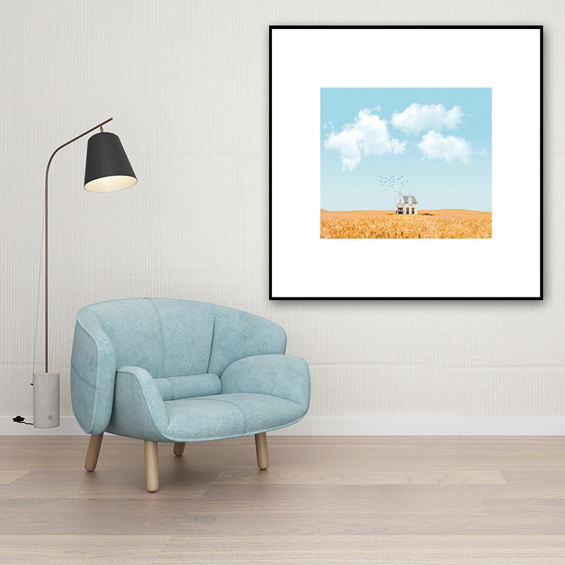 Canvas Textured Wall Decor Scandinavian Illustration Scenery Art Print in Soft Color Clearhalo 'Arts' 'Canvas Art' 1654430