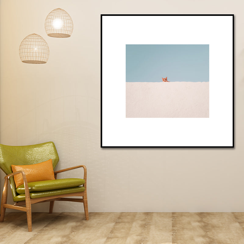 Canvas Textured Wall Decor Scandinavian Illustration Scenery Art Print in Soft Color Pink Clearhalo 'Arts' 'Canvas Art' 1654432