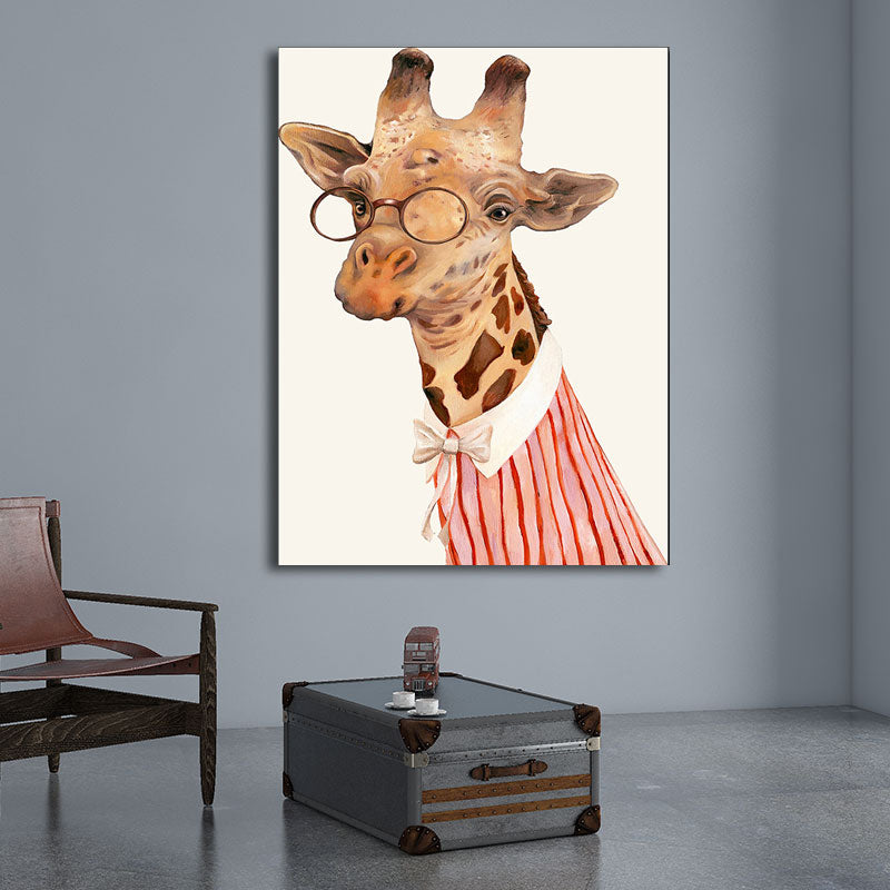 Kids Animal in Suit Canvas Wall Art Colorful Decorative Painting for Children Room Clearhalo 'Art Gallery' 'Canvas Art' 'Kids' Arts' 1654451