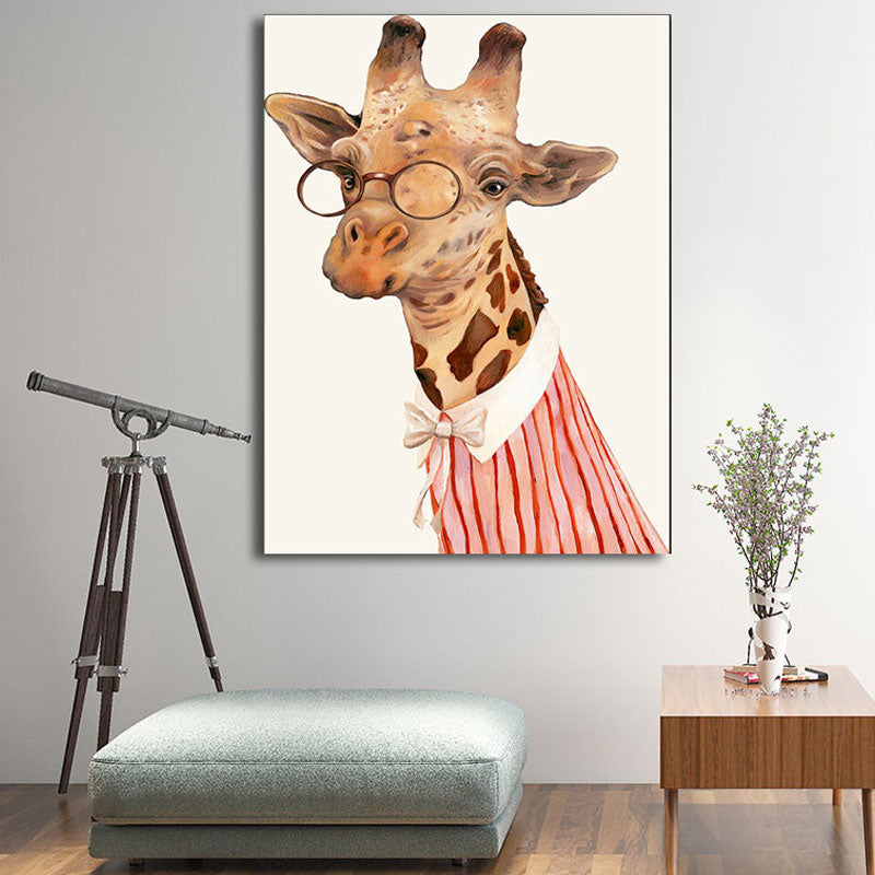 Kids Animal in Suit Canvas Wall Art Colorful Decorative Painting for Children Room Clearhalo 'Art Gallery' 'Canvas Art' 'Kids' Arts' 1654452