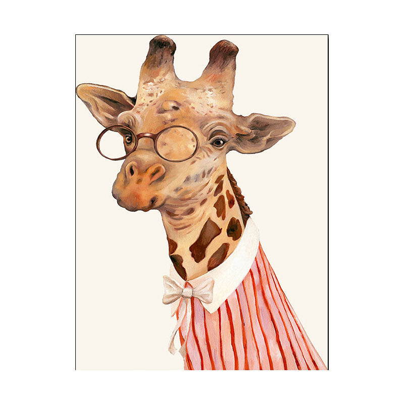 Kids Animal in Suit Canvas Wall Art Colorful Decorative Painting for Children Room Clearhalo 'Art Gallery' 'Canvas Art' 'Kids' Arts' 1654453