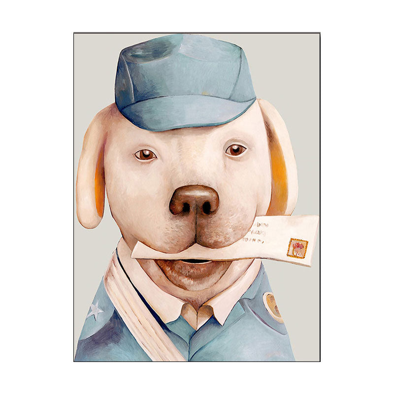 Kids Animal in Suit Canvas Wall Art Colorful Decorative Painting for Children Room Clearhalo 'Art Gallery' 'Canvas Art' 'Kids' Arts' 1654457