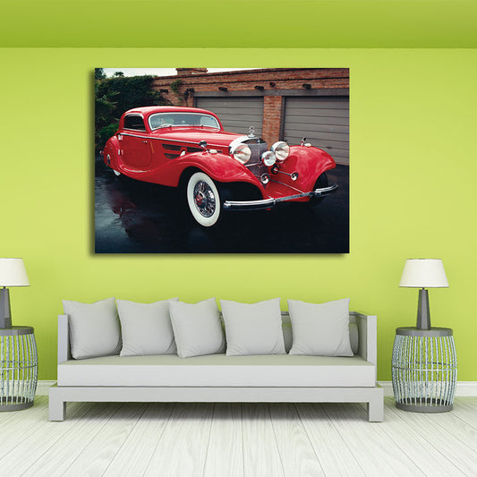 Modernist Photo Classic Car Canvas Print Bright Color Textured Wall Art for Boys Room Yellow Clearhalo 'Art Gallery' 'Canvas Art' 'Contemporary Art Gallery' 'Modern' Arts' 1654472