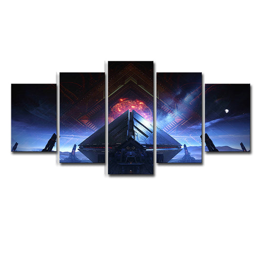 Contemporary Style Space Shuttle Canvas Blue Outer Space Wall Art Decor, Multiple Sizes Options Clearhalo 'Art Gallery' 'Canvas Art' 'Contemporary Art Gallery' 'Modern' Arts' 1654493