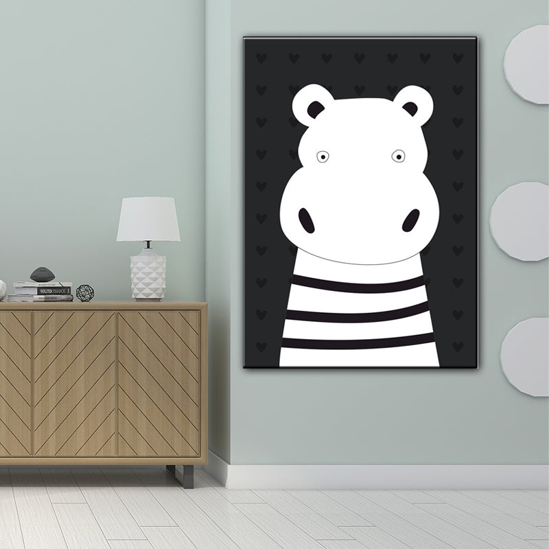 Animal Wall Art Decor Minimalist Decorative Dining Room Canvas in White, Multiple Size Available Clearhalo 'Art Gallery' 'Canvas Art' 'Kids' Arts' 1654506