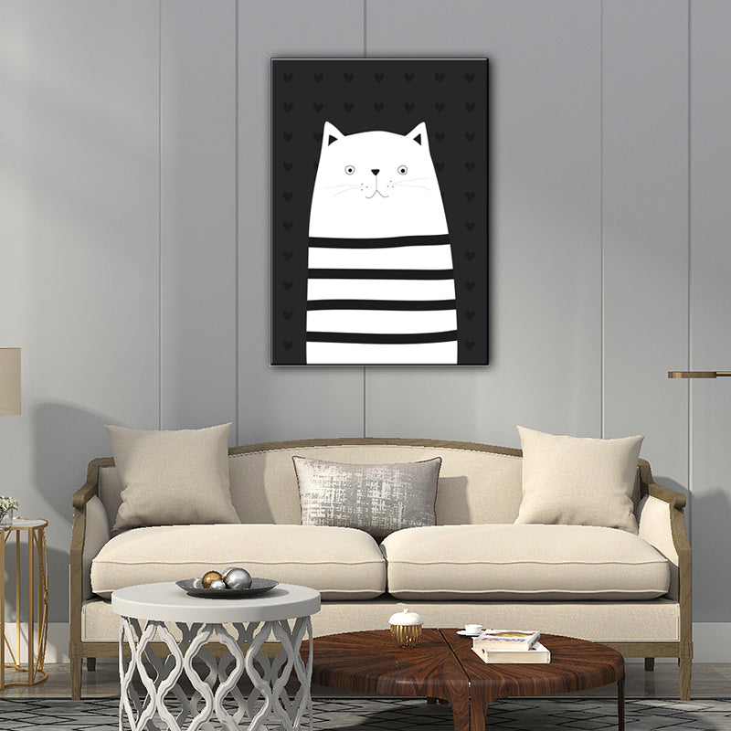 Animal Wall Art Decor Minimalist Decorative Dining Room Canvas in White, Multiple Size Available Clearhalo 'Art Gallery' 'Canvas Art' 'Kids' Arts' 1654513
