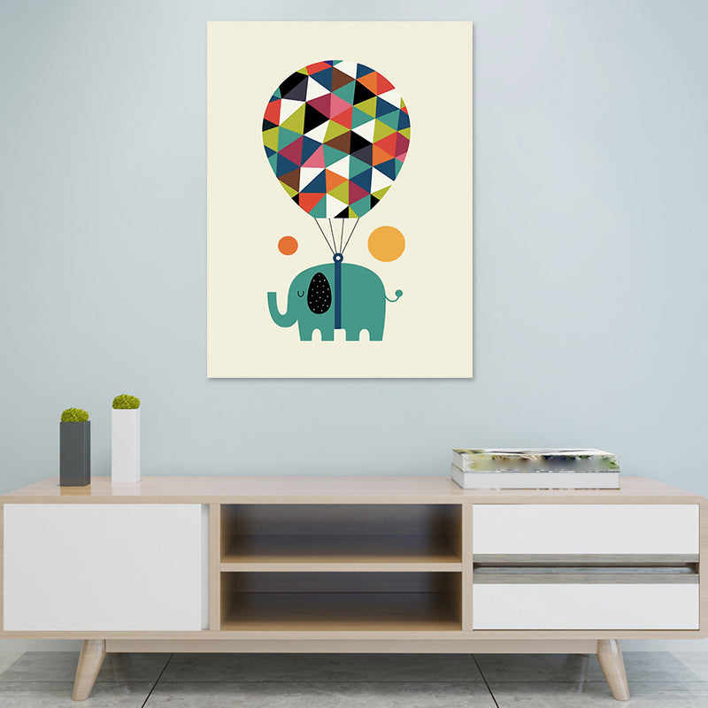 Textured Dark Color Art Print Simplicity Animal Silhouette Wrapped Canvas for Parlor Clearhalo 'Art Gallery' 'Canvas Art' 'Kids' Arts' 1654578