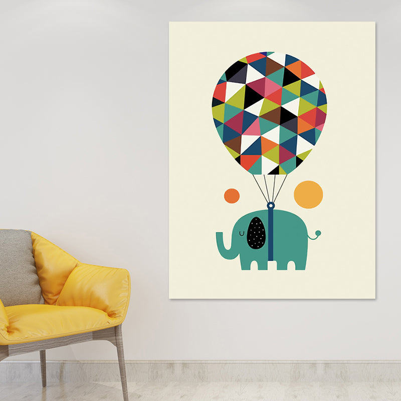 Textured Dark Color Art Print Simplicity Animal Silhouette Wrapped Canvas for Parlor Clearhalo 'Art Gallery' 'Canvas Art' 'Kids' Arts' 1654579