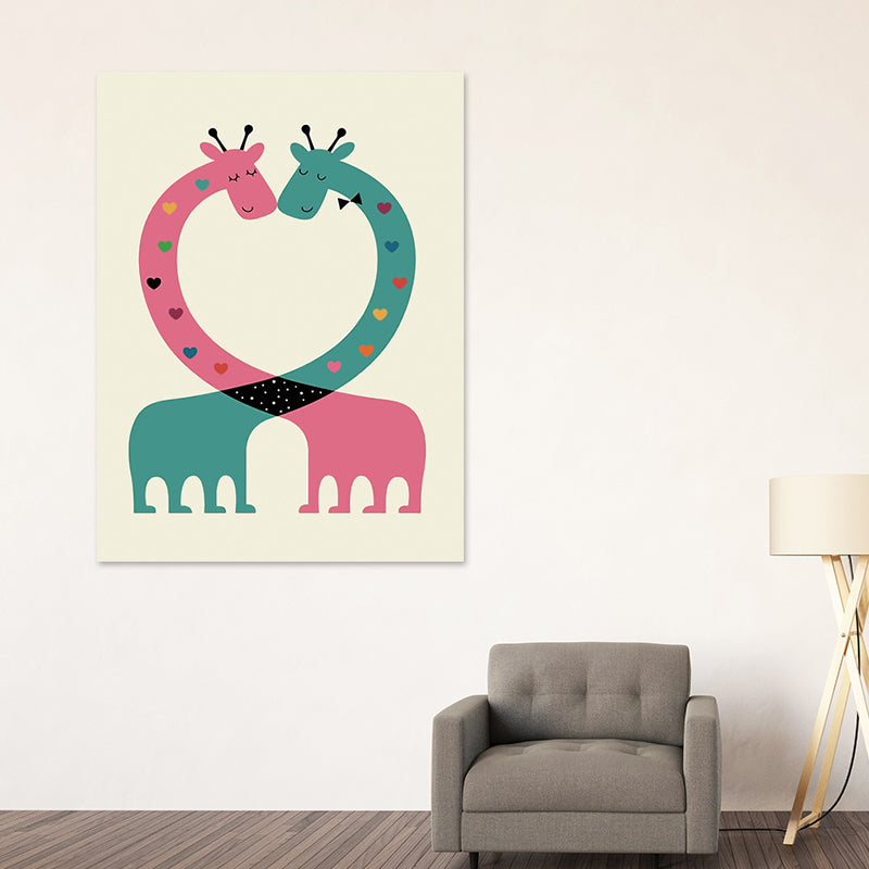 Textured Dark Color Art Print Simplicity Animal Silhouette Wrapped Canvas for Parlor Clearhalo 'Art Gallery' 'Canvas Art' 'Kids' Arts' 1654583