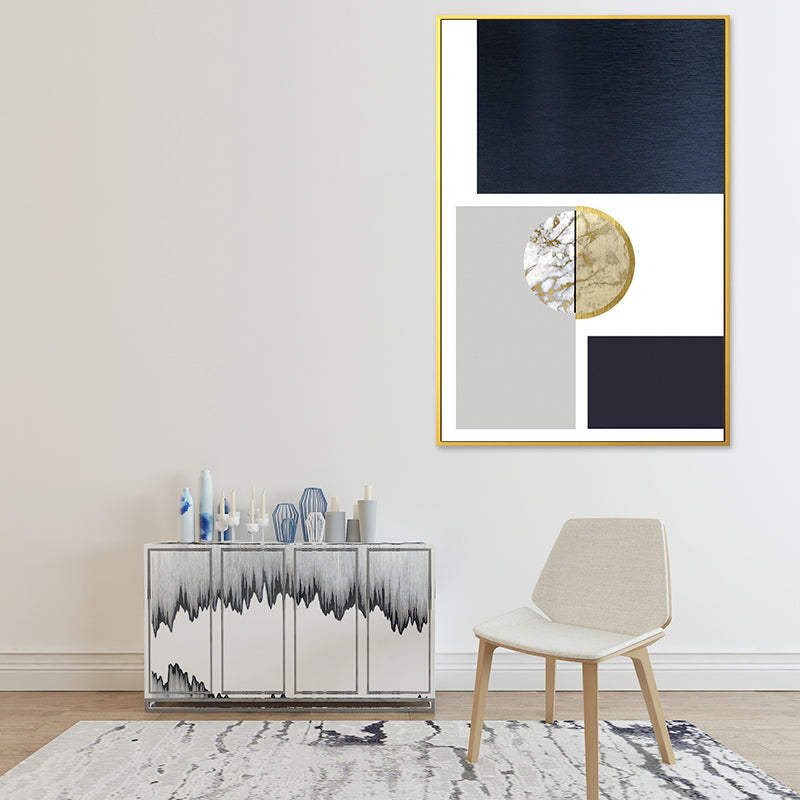 Geometric Pattern Wall Art Print Nordic Enchanting Abstract Wall Decor in Dark Color Clearhalo 'Arts' 'Canvas Art' 1654604